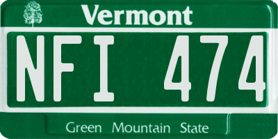 VT license plate NFI474