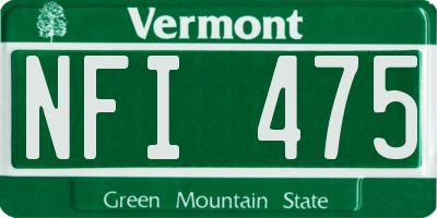 VT license plate NFI475