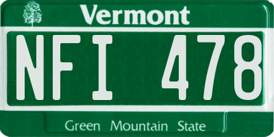 VT license plate NFI478