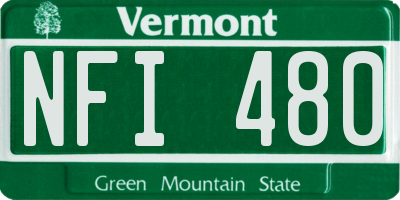 VT license plate NFI480