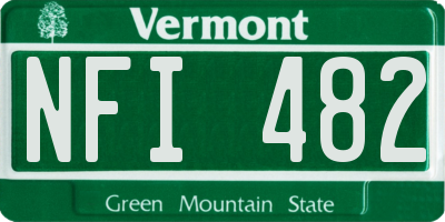 VT license plate NFI482