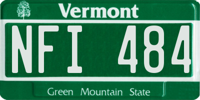 VT license plate NFI484