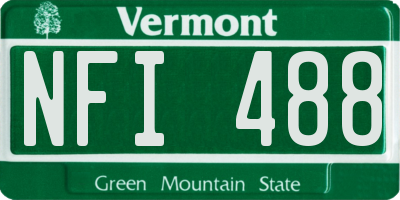 VT license plate NFI488