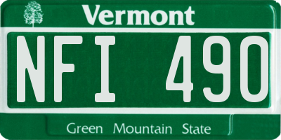 VT license plate NFI490
