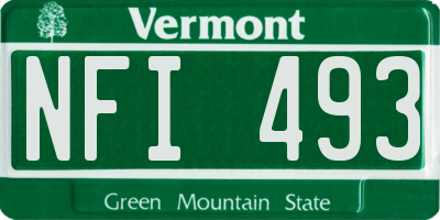 VT license plate NFI493