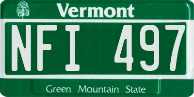 VT license plate NFI497
