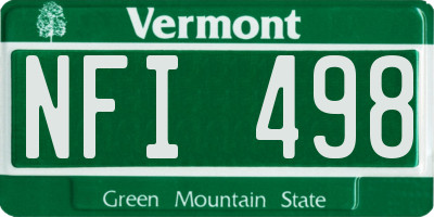 VT license plate NFI498