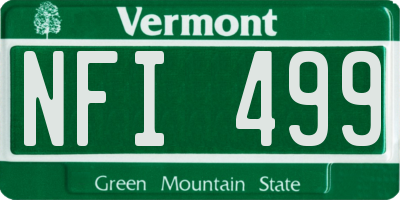 VT license plate NFI499