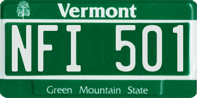 VT license plate NFI501