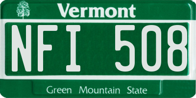 VT license plate NFI508