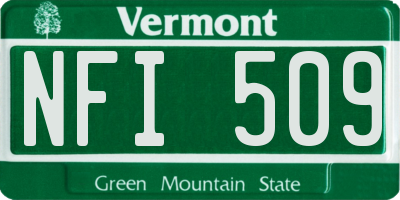 VT license plate NFI509