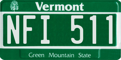 VT license plate NFI511