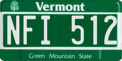 VT license plate NFI512