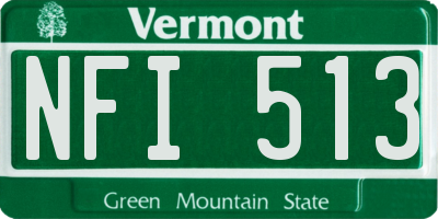 VT license plate NFI513