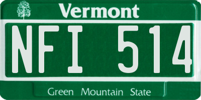 VT license plate NFI514