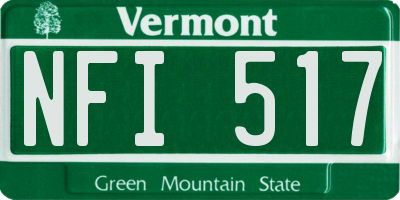 VT license plate NFI517