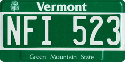 VT license plate NFI523