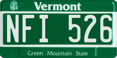 VT license plate NFI526