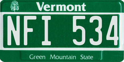 VT license plate NFI534