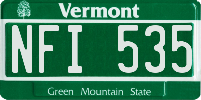 VT license plate NFI535