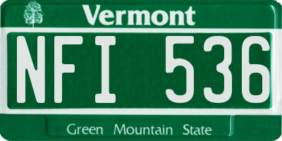 VT license plate NFI536