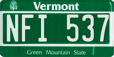 VT license plate NFI537