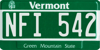 VT license plate NFI542