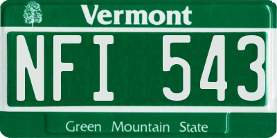VT license plate NFI543
