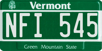 VT license plate NFI545