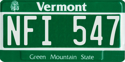 VT license plate NFI547