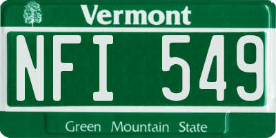 VT license plate NFI549