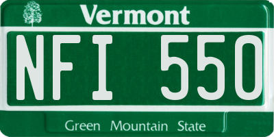 VT license plate NFI550