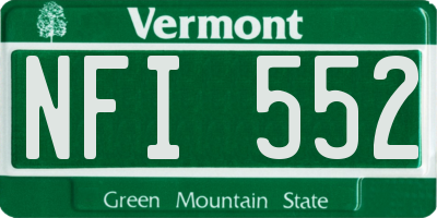 VT license plate NFI552