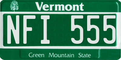 VT license plate NFI555