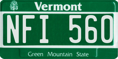 VT license plate NFI560