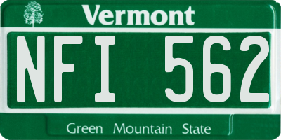 VT license plate NFI562