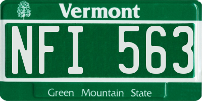 VT license plate NFI563