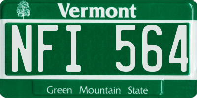 VT license plate NFI564