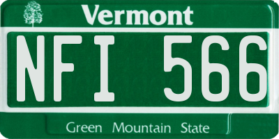 VT license plate NFI566