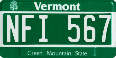 VT license plate NFI567