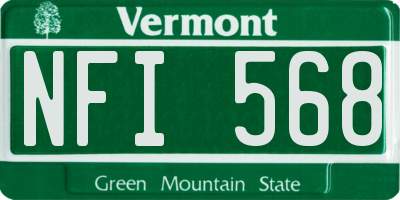 VT license plate NFI568