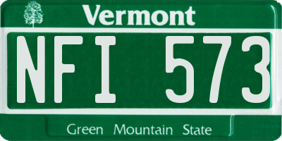 VT license plate NFI573