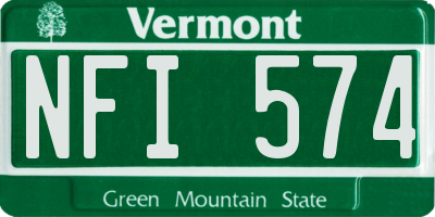 VT license plate NFI574