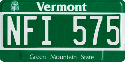 VT license plate NFI575