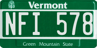 VT license plate NFI578