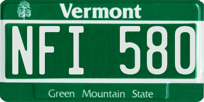 VT license plate NFI580