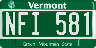 VT license plate NFI581