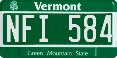 VT license plate NFI584