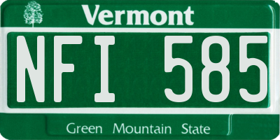 VT license plate NFI585