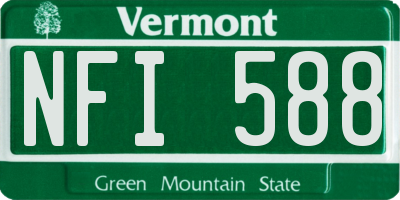 VT license plate NFI588